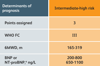 4 Strata Risk Assessment Table containing determinants of prognosis vs Intermediate-high risk