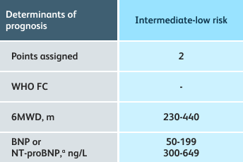 4 Strata Risk Assessment Table containing determinants of prognosis vs Intermediate low risk