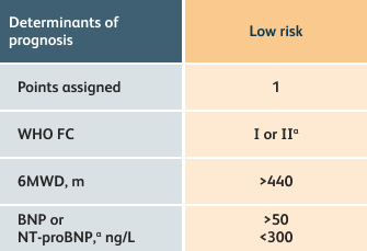 4 Strata Risk Assessment Table containing determinants of prognosis vs Low risk