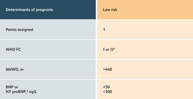 4 Strata Risk Assessment Table containing determinants of prognosis vs Low risk