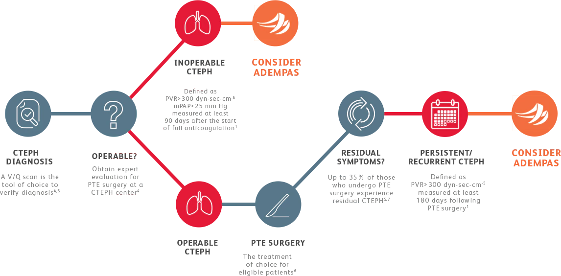 CTEPH patient evaluation Flowchart for CTEPH patient evaluation
